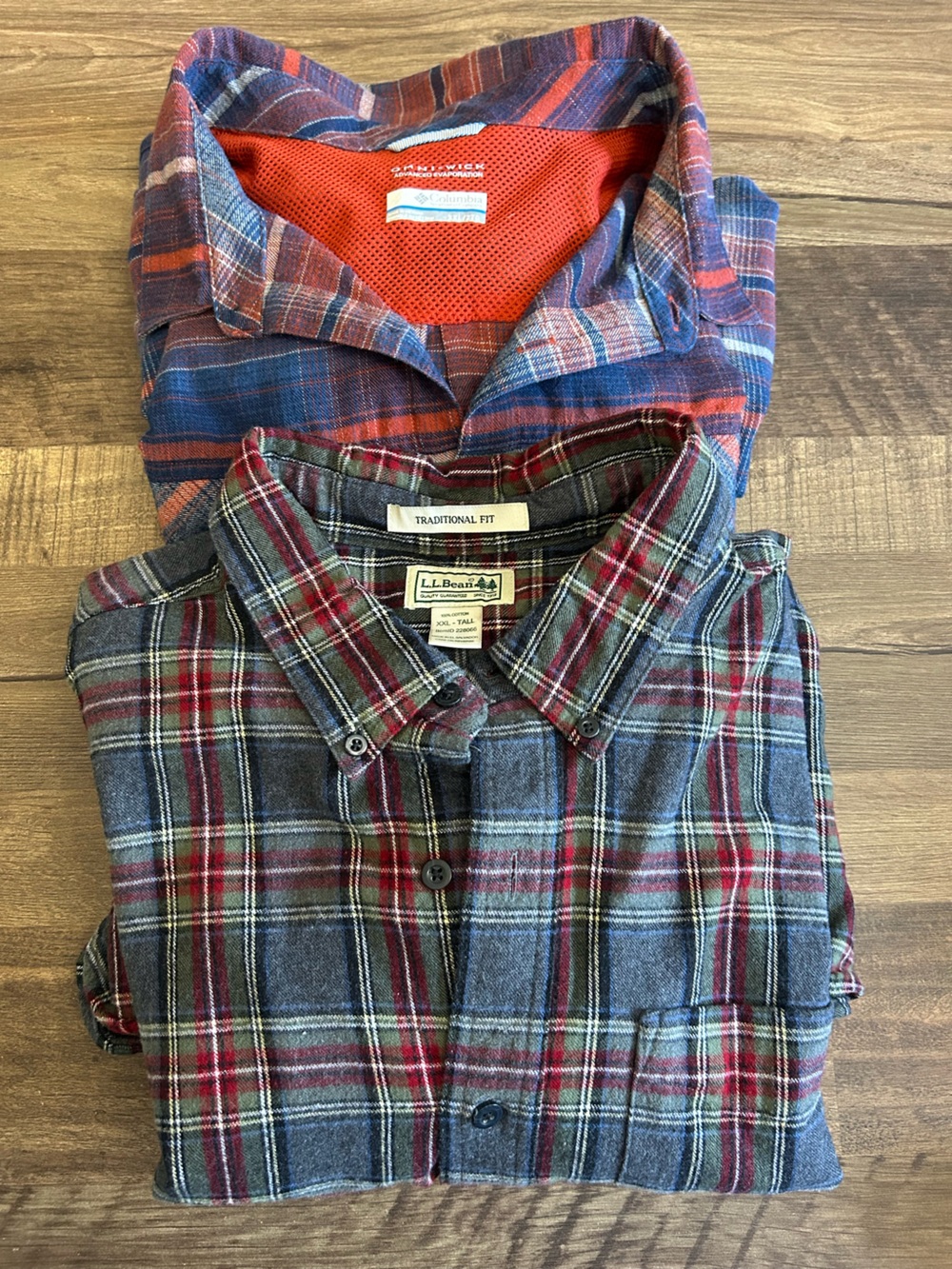 Men’s Big & Tall Flannel Shirts Lot of 2 - XXL L.L. Bean & Columbia